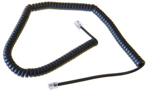 12' COILED HANDSET CORD, RJ22(4P4C) BLACK