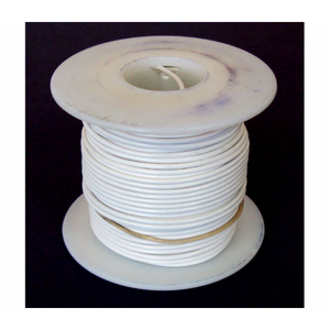 18 GA. WHITE HOOK-UP WIRE, STRANDED 100'