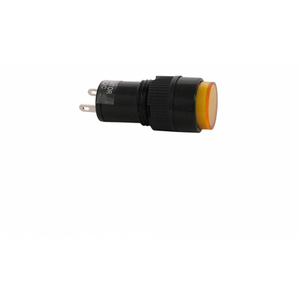 12 VDC INDICATOR, YELLOW 12MM ROUND