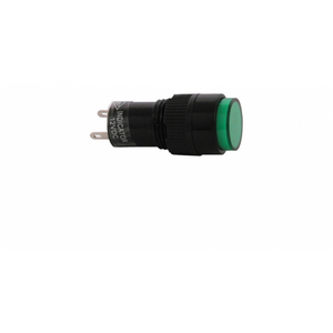 12 VDC INDICATOR, GREEN 12MM ROUND