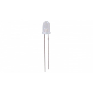 12V WHITE DIFFUSED LED, 5MM (T1 3/4)