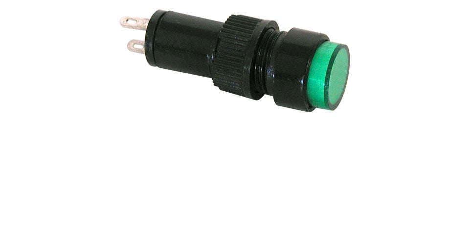 12 VDC INDICATOR, GREEN 10MM ROUND 12 VDC INDICATOR, GREEN 10MM ROUND