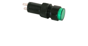 12 VDC INDICATOR, GREEN 10MM ROUND
