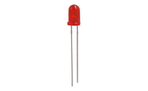 12V RED DIFFUSED LED, 5MM (T1 3/4)