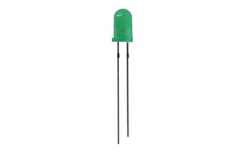12V GREEN DIFFUSED LED, 5MM (T 1 3/4) 12V GREEN DIFFUSED LED, 5MM (T 1 3/4)