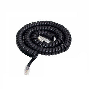 25' COILED HANDSET CORD, RJ22(4P4C) BLACK