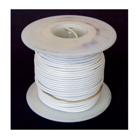 18 GA. WHITE HOOK-UP WIRE, STRANDED 100'