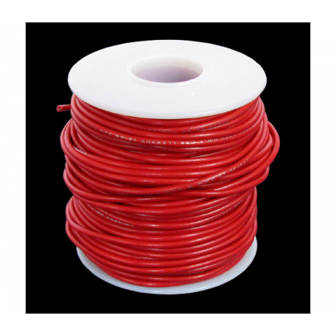 24 GA. Red HOOK-UP WIRE, STRANDED 100'