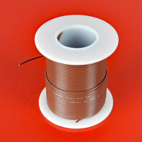 26 GA. BROWN HOOK-UP WIRE, STRANDED, 100'