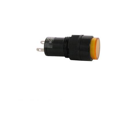 12 VDC INDICATOR, YELLOW 12MM ROUND