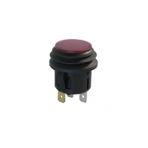 12VDC LIGHTED PUSHBUTTON SWITCH, WATER-RESISTANT