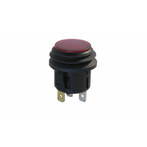 12VDC LIGHTED PUSHBUTTON SWITCH, WATER-RESISTANT