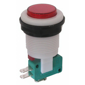 SPDT MOMENTARY PUSHBUTTON, RED BUTTON