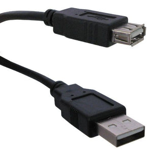 USB 2.0 A-MALE TO A-FEMALE EXT CABLE, 10'