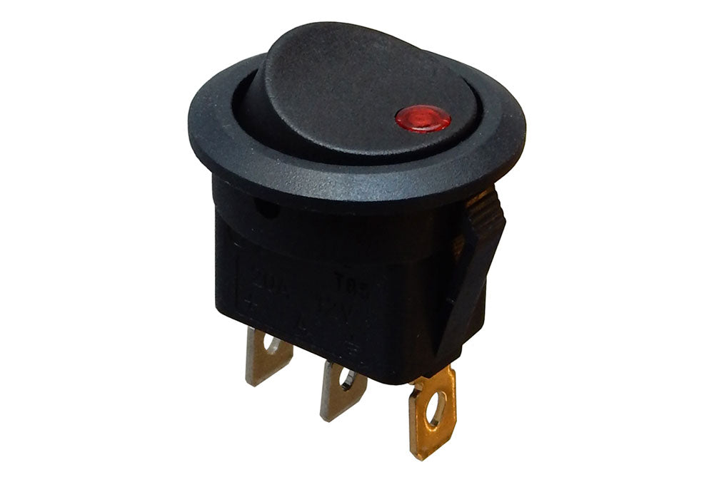 12V ROCKER SWITCH W/ RED LED – Aretronics