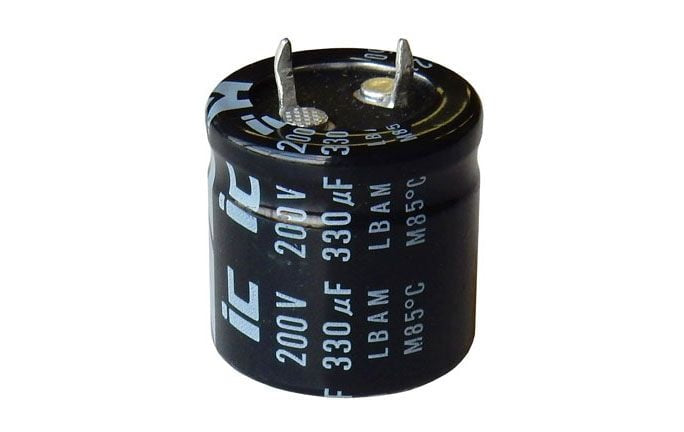 330 MFD, 200V ELECTROLYTIC SNAP-IN CAPACITOR