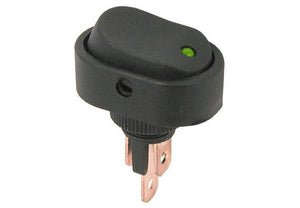 12V ROCKER SWITCH W/ GREEN LED