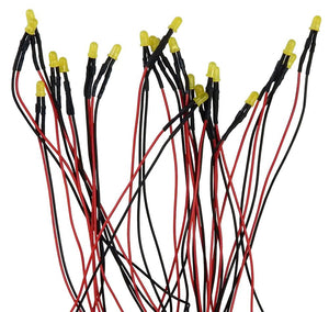 12 VOLT YELLOW LED WITH LEADS