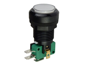 12V LIGHTED PUSHBUTTON, 1" WHITE LENS