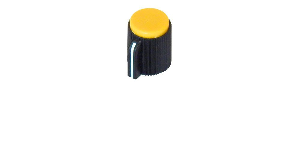 POINTER KNOB FOR 6MM SHAFT, YELLOW FACE