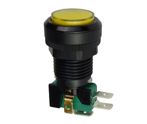 12V LIGHTED PUSHBUTTON, 1" YELLOW LENS