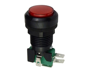12V LIGHTED PUSHBUTTON, 1" RED LENS