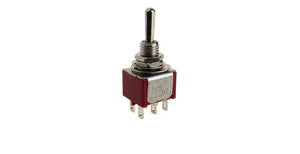 DPDT ON-OFF-(ON) MINI-TOGGLE SWITCH