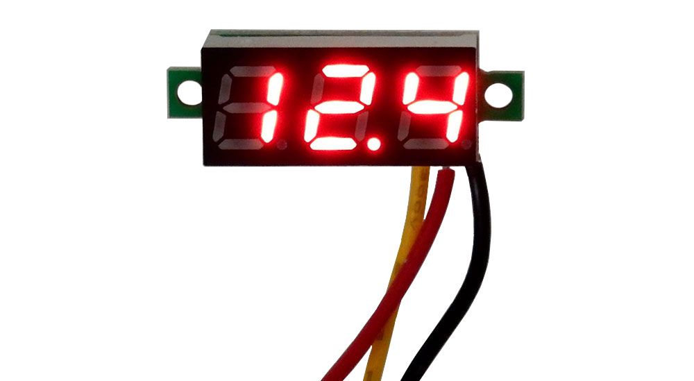 0-100V DC VOLTMETER, RED DIGITS