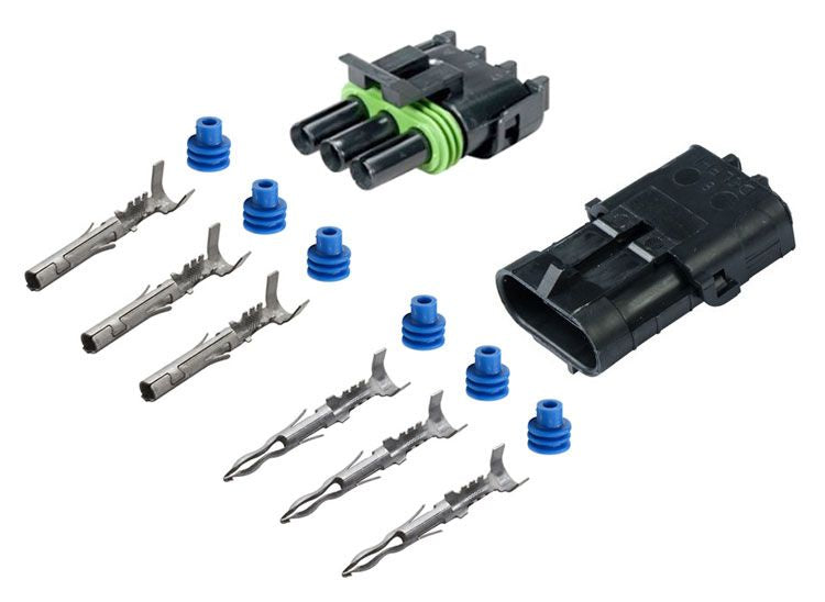 3-CONDUCTOR WEATHER PACK CONNECTOR, 12-10 GA
