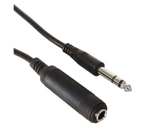 STEREO 1/4" MALE/FEMALE PLUG EXTENSION CABLE, 10'