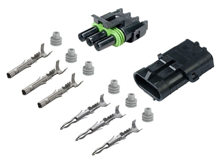 3-CONDUCTOR WEATHER PACK CONNECTOR KIT, 16-14 GA