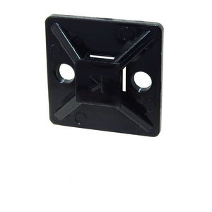 3/4" SQUARE ADHESIVE-BACKED TIE MOUNT, BLACK